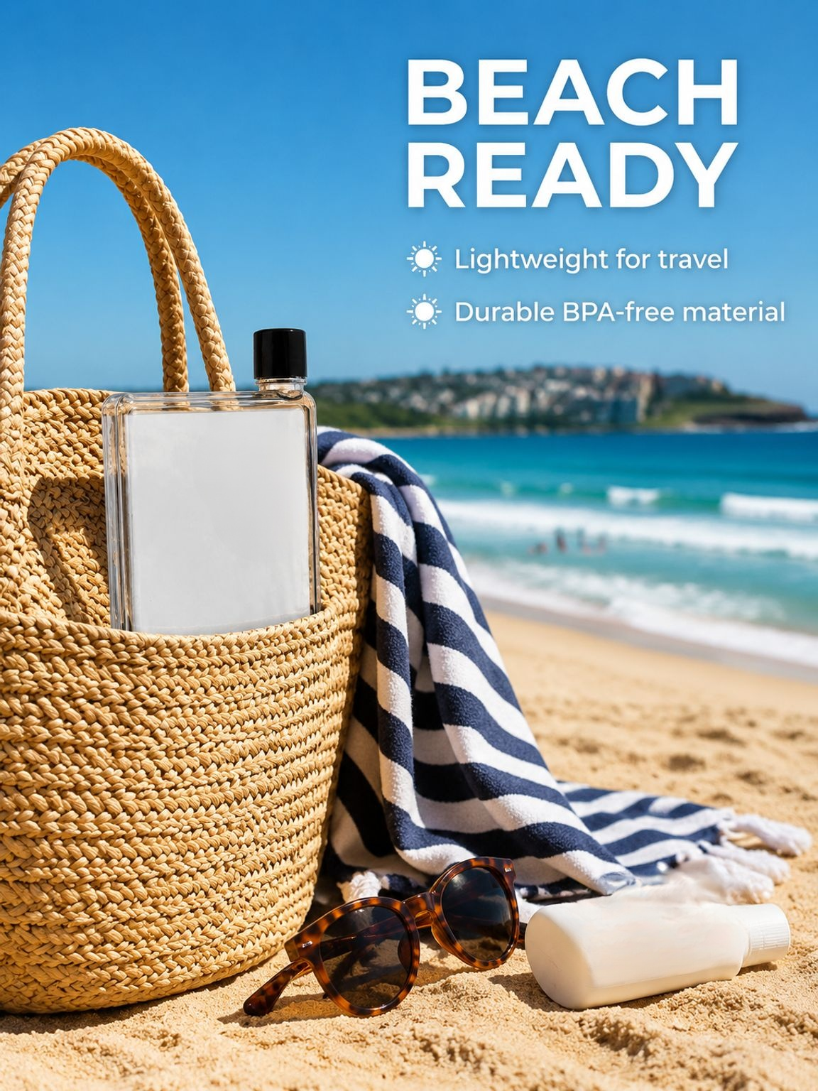 Transparent slim A5 Bottle showcasing stylish design