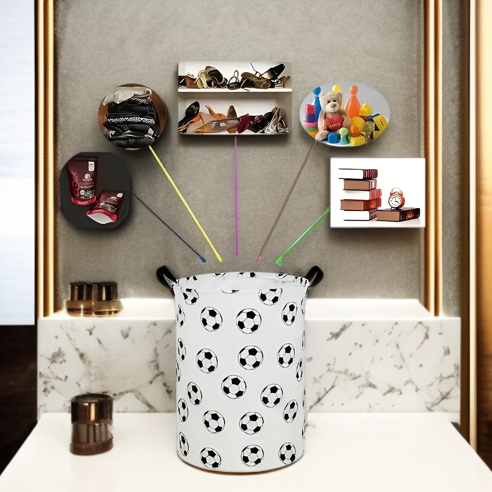 Oversized Bathroom Laundry Hamper – Foldable Dirty Clothes Organizer