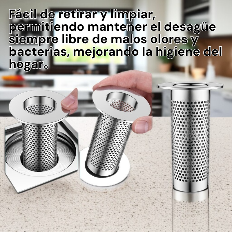 Colador de desagüe de acero inoxidable para lavabo y baño