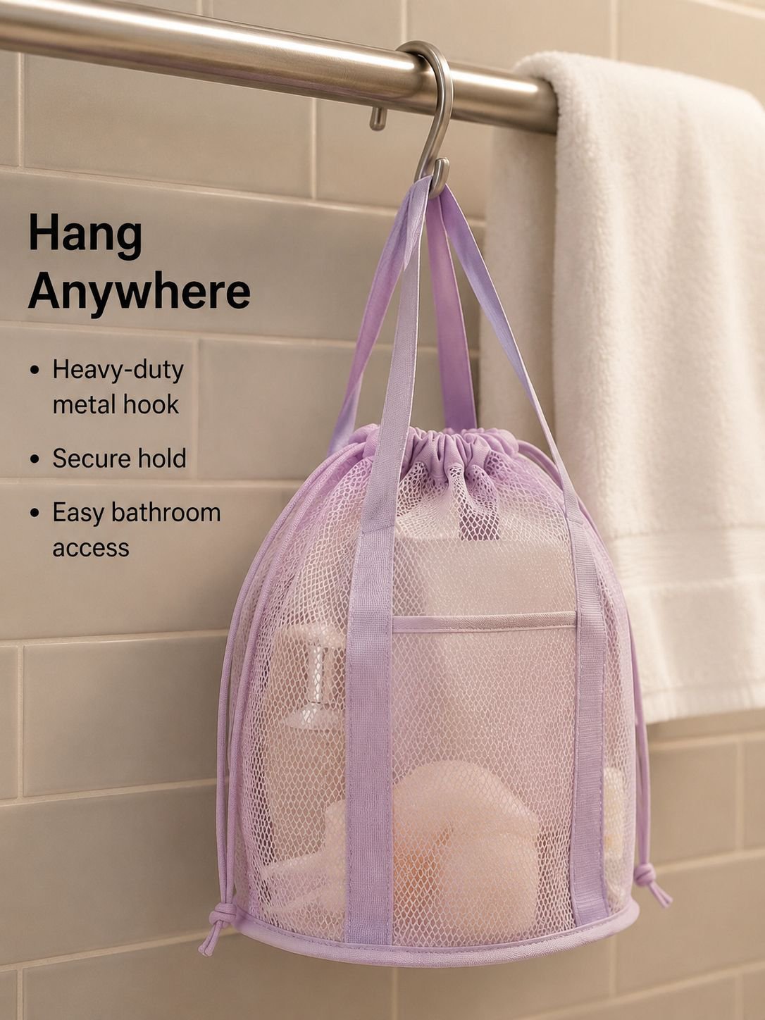 Multifunctional foldable mesh toiletry bag