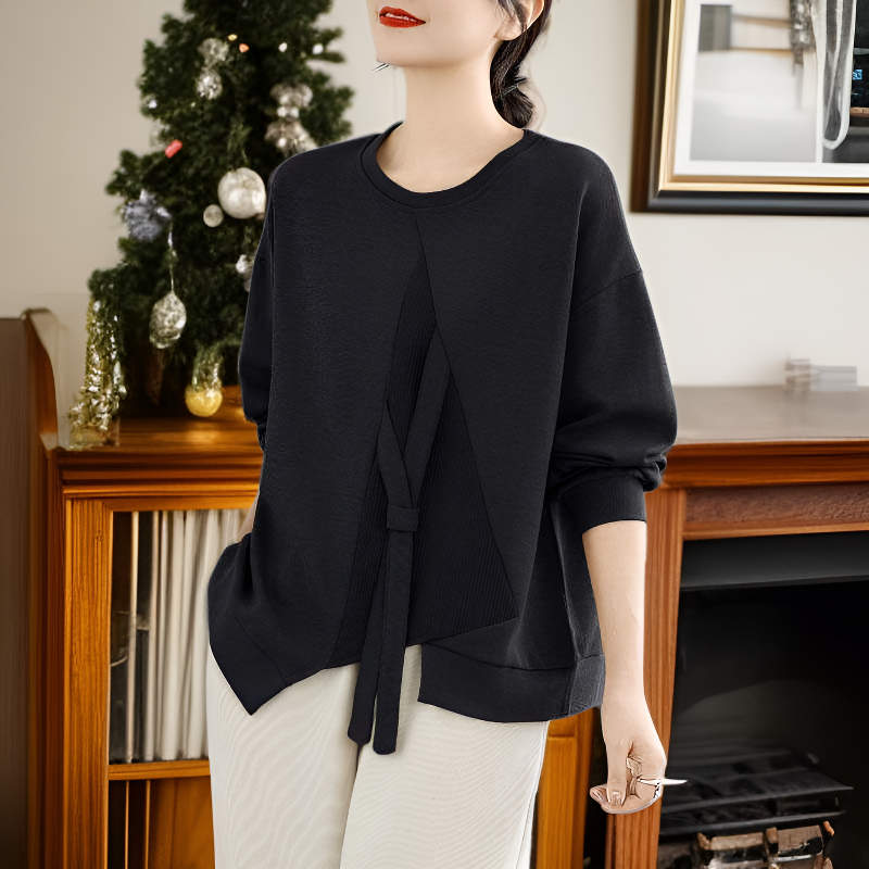 韓国風ゆったり大きいサイズ切り替えスウェット 春新作 レディース