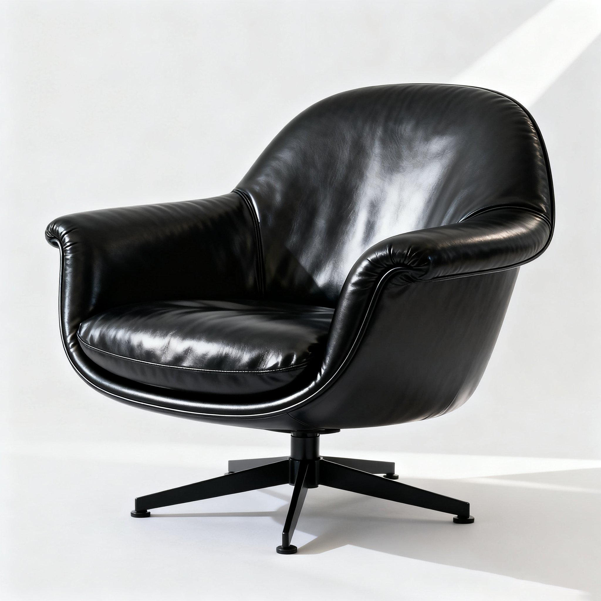 Silla giratoria de cuero con altura regulable