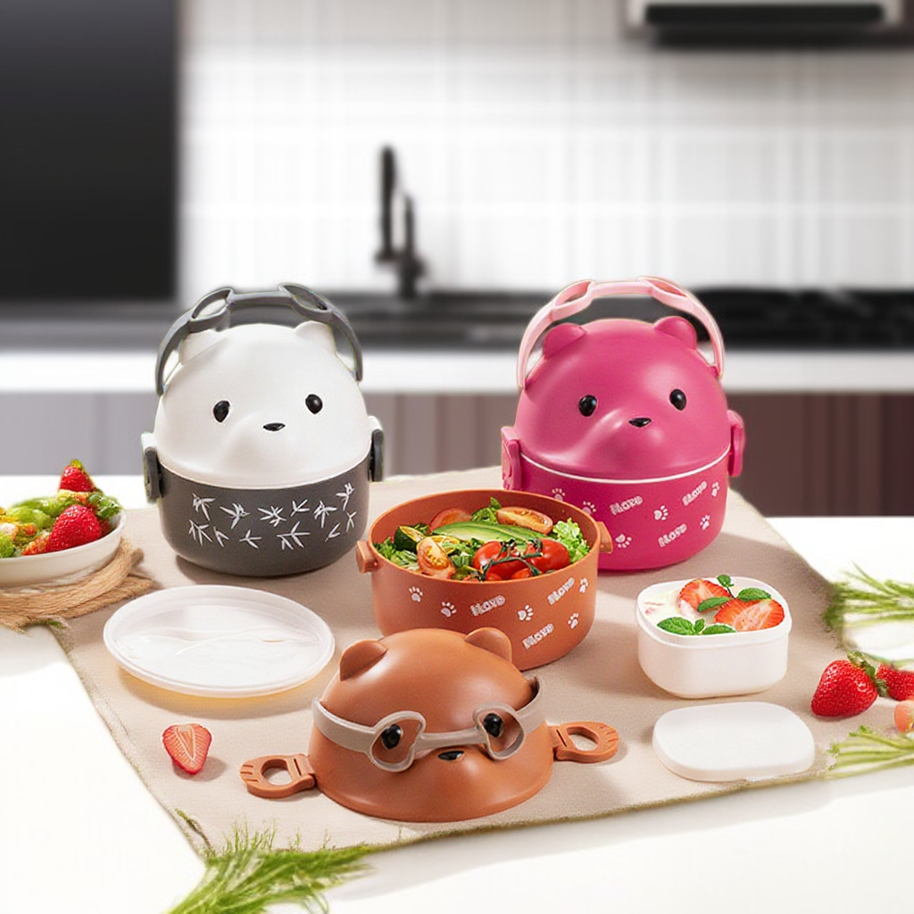 Double-layer partitioned lunch box