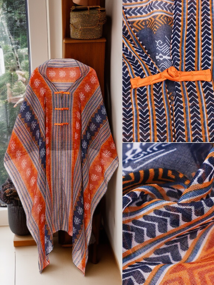 شال حريري بطراز عرقي