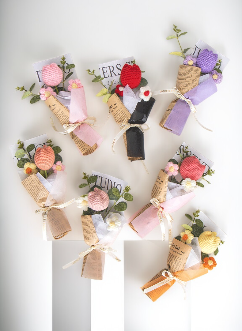 手工鉤織玫瑰花束送禮推薦