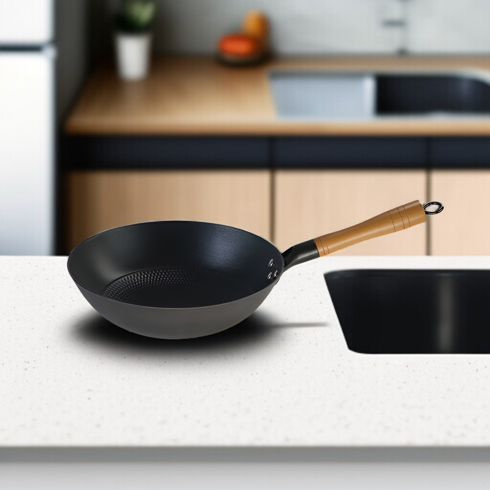 ホーロー中華鍋、焦げ付き防止、家庭用鋳鉄中華鍋、錆びない、軽油煙、低脂肪質感、ガスストーブ中華鍋