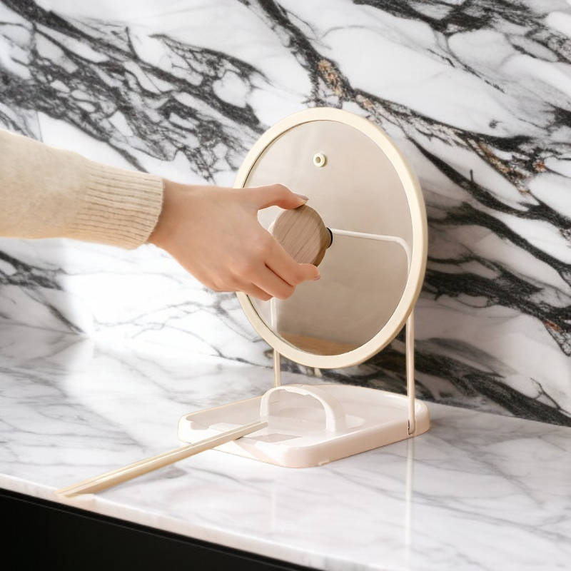 Home Foldable Tabletop Pot Lid Storage Rack