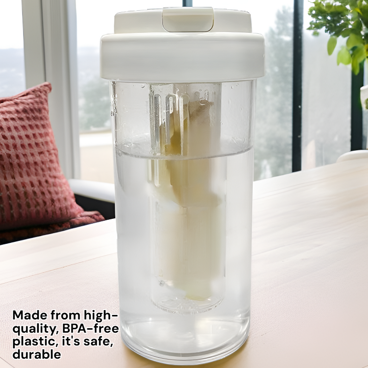 Student Large Capacity Plastic Water Cup with Straw