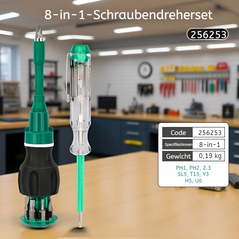 20-in-1 Schraubendreher- und Reparaturset mit Magnetratsche und Kreuzschlitzfunktion