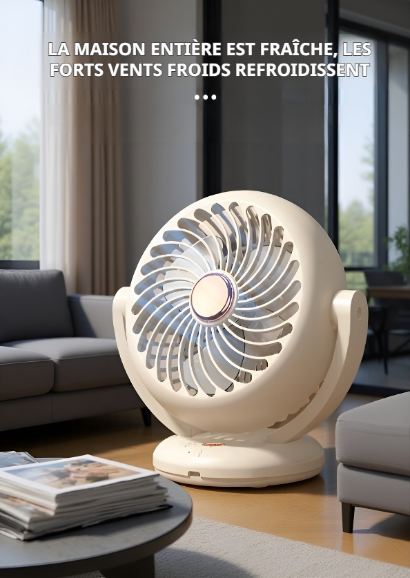 Ventilateur de bureau design moderne sur une table