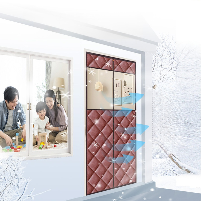 Cortina de puerta a prueba de viento para el hogar, sin necesidad de taladrar