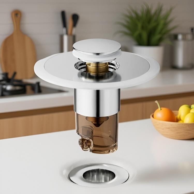 세면대 스테인리스 누수 차단 마개 제품 이미지