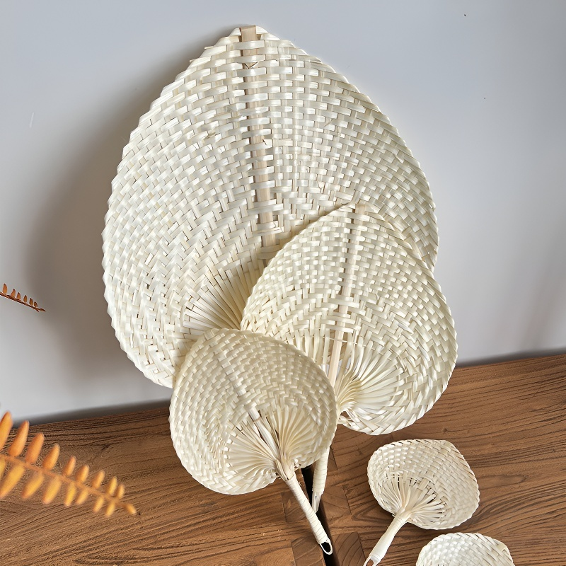 수제 베트남 복숭아 모양 대나무 부채 컬러 예술 여름 부채