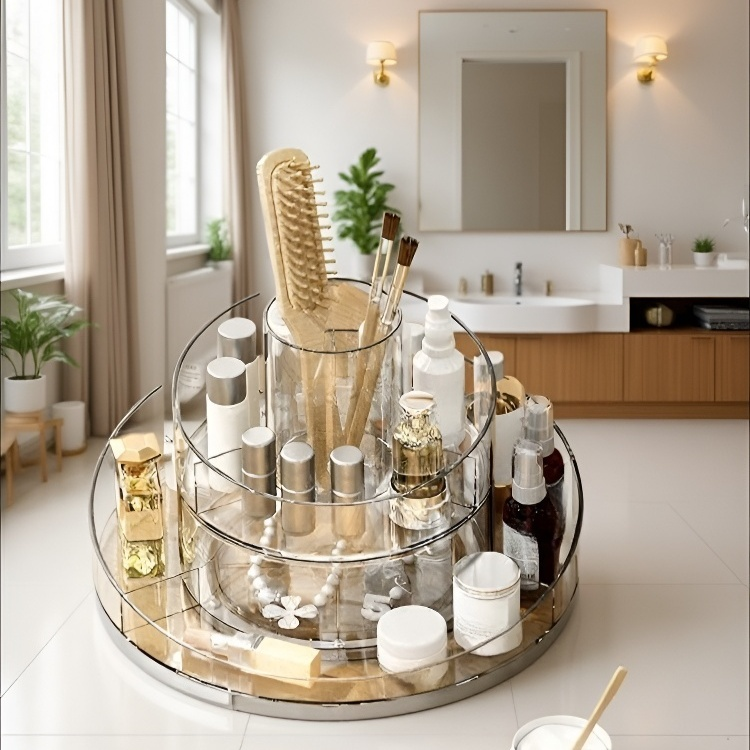 حامل فرشاة مكياج منظم للطاولة