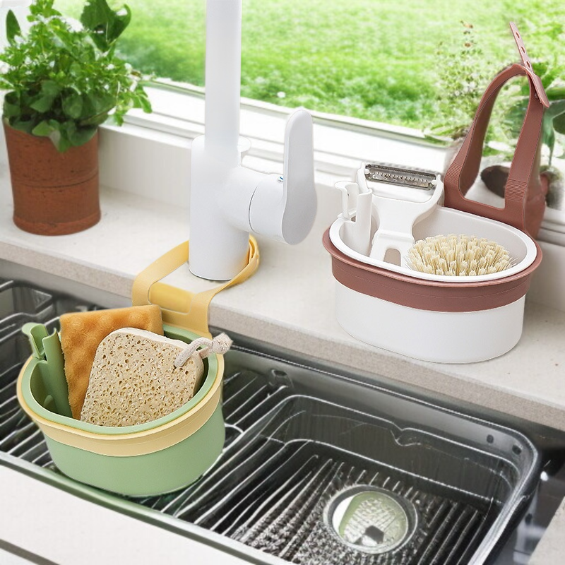 주방 싱크대 다용도 필터 수납 버클 설치 손쉬운 압착식 필터 막힘방지 싱크대 물빠짐 걸이 바구니