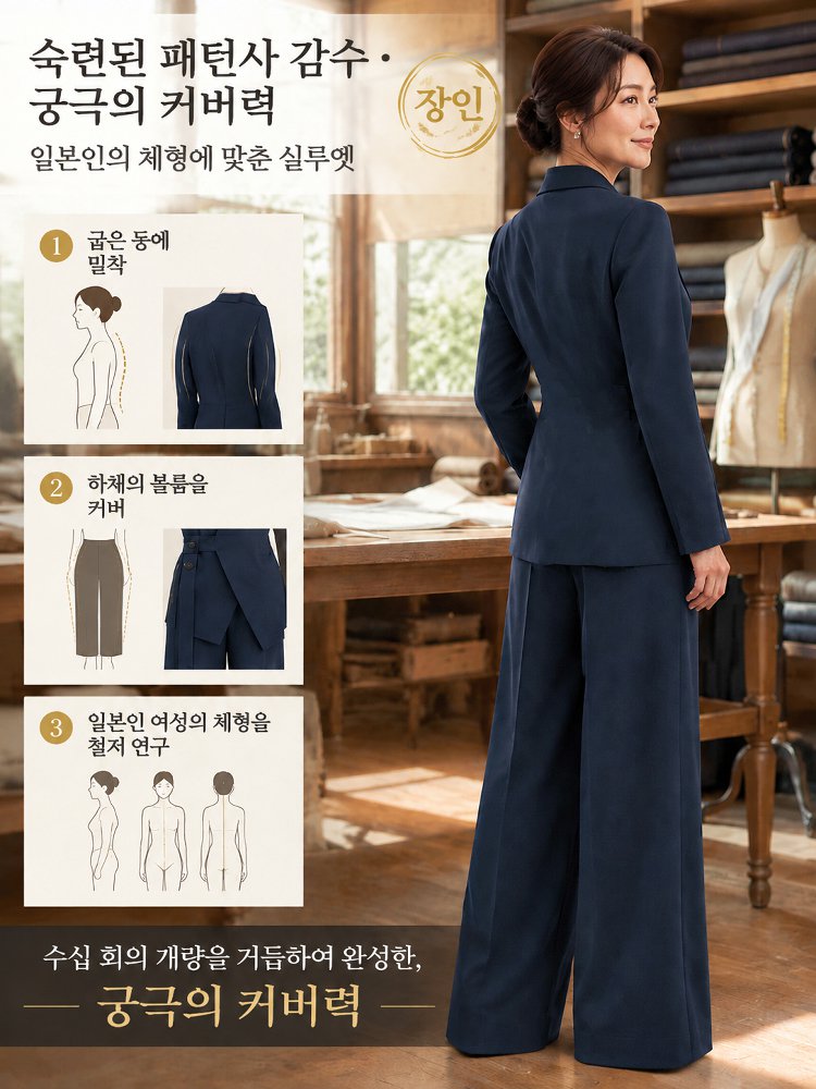 루즈핏의 젊고 감각적인 여성용 투피스