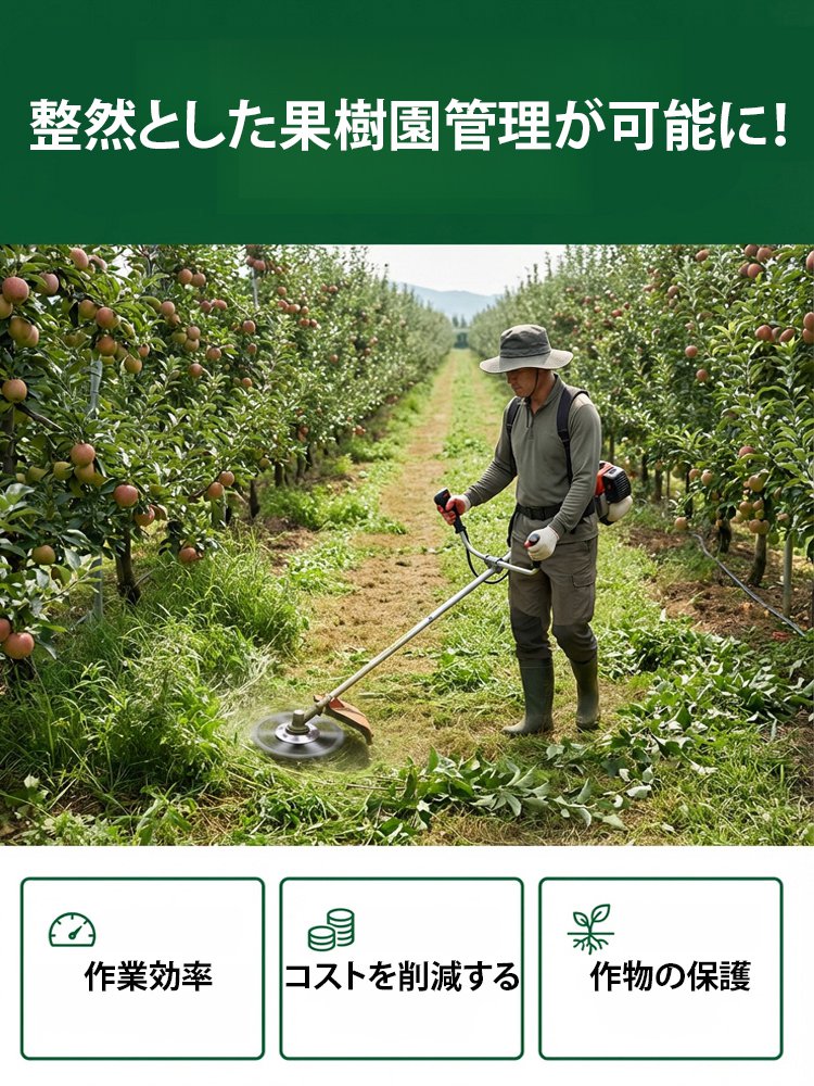 【自衛隊の装甲板級の硬度】12000回転で石も岩も粉砕！荒地を1時間で更地にする最強ガソリン式草刈り機用除草ホイール