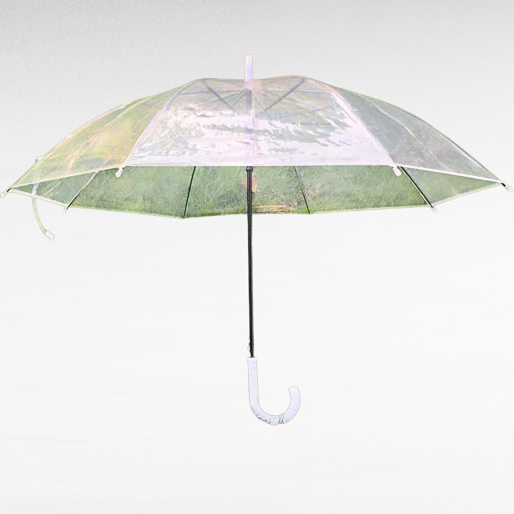 長柄16本骨防風ダブル厚手生地透明傘