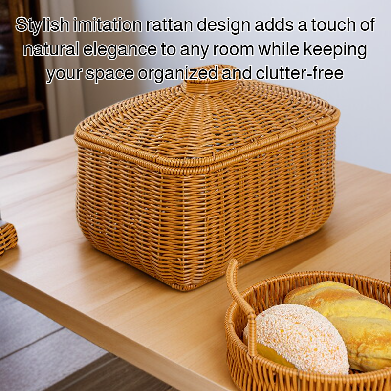 Imitation rattan storage jar with lid