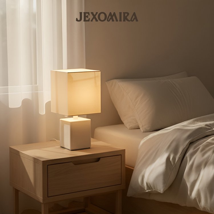 사각형 따뜻한 조명 침대 옆 램프