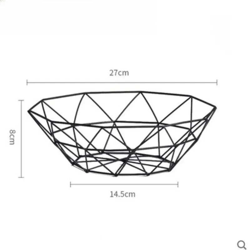 Plato de fruta de hierro forjado con hojas de loto