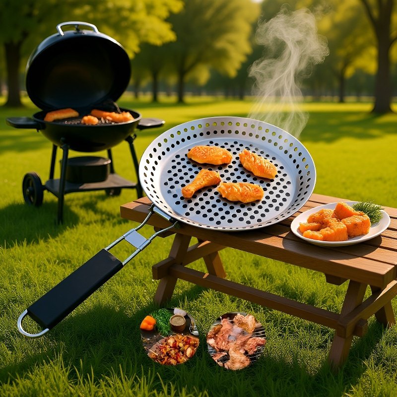 휴대용 접이식 손잡이 바베큐 그릴 판