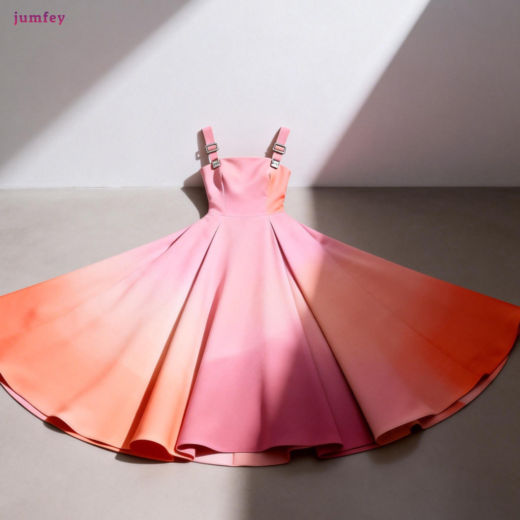 금속 버클 멜빵 드레스