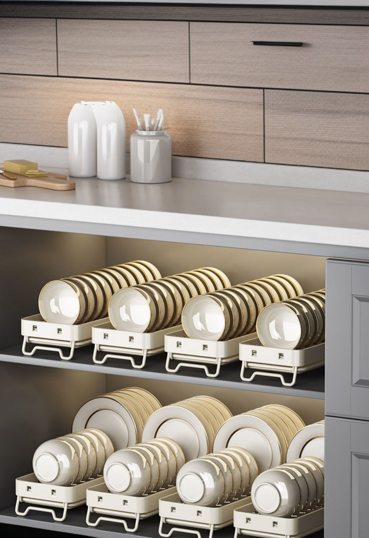 مصفاة أطباق بمساحة واسعة لتجفيف الصحون