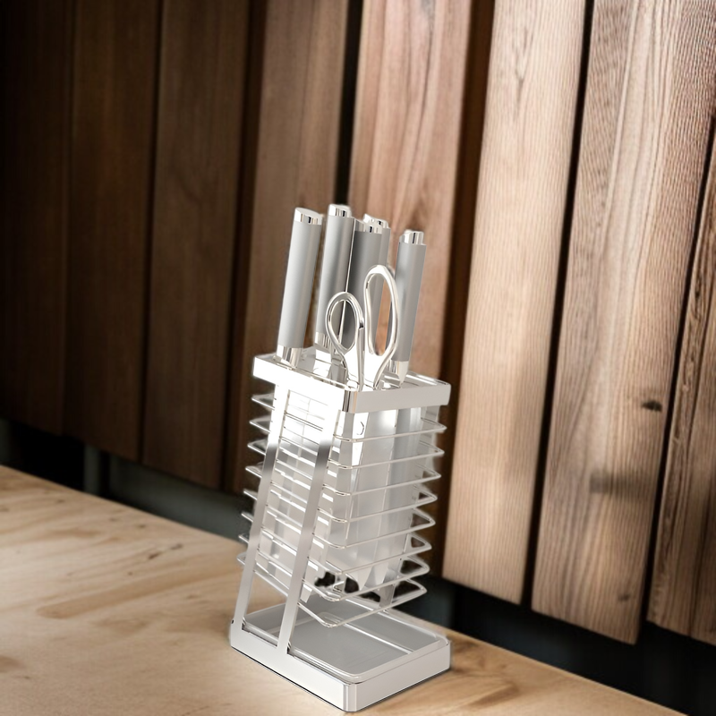 304ステンレススチール製キッチンナイフラックキッチンナイフラック収納ラック家庭用排水カウンタートップ野菜ナイフホルダー収納ラック