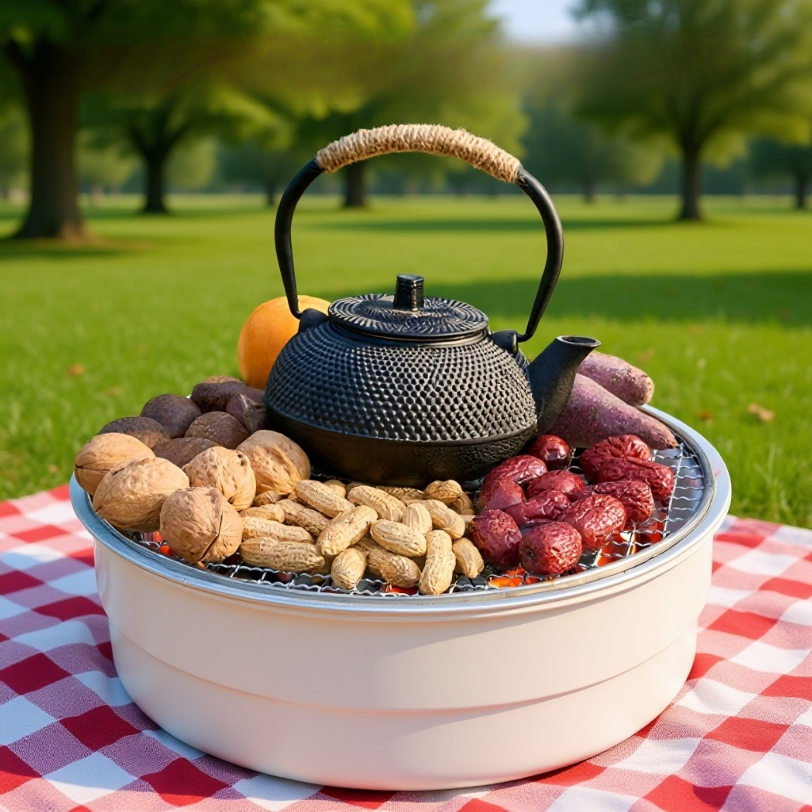 屋外用バーベキューコンロ 焚き火台 ティーセット付き