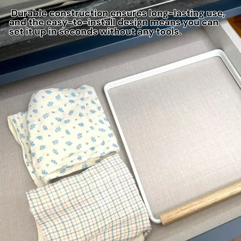 Wood Handle Foldable Dishcloth Hanger Mini Drying Rack