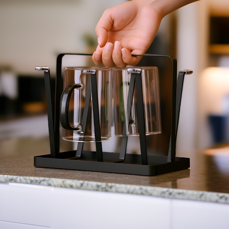 رف تخزين الأكواب المنزلية