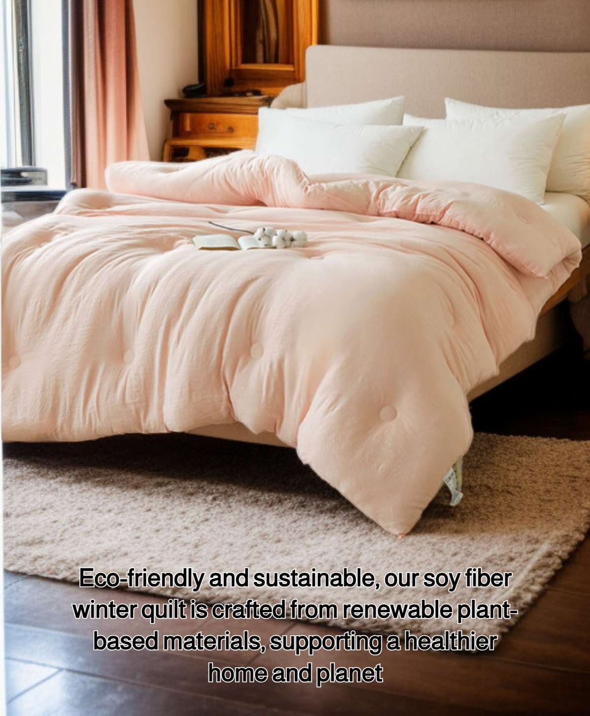 Soft and warm soy fiber quilt for cold weather