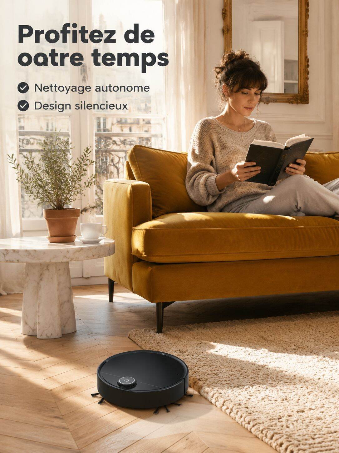 Robot aspirateur 3-en-1 intelligent pour la maison avec fonction pulvérisation