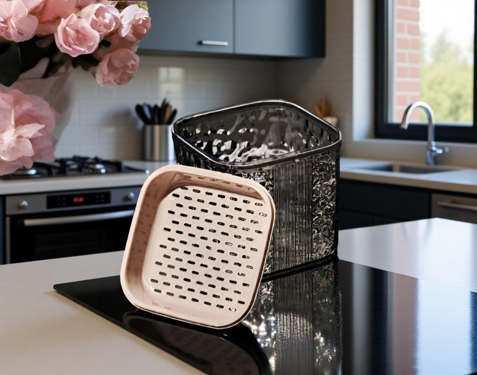 سلة مهملات بسعة كبيرة