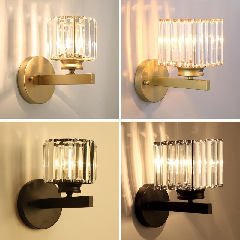Modern American Crystal Simple Living Room Bedroom Corridor TV Wall Luxury Wall Lamp