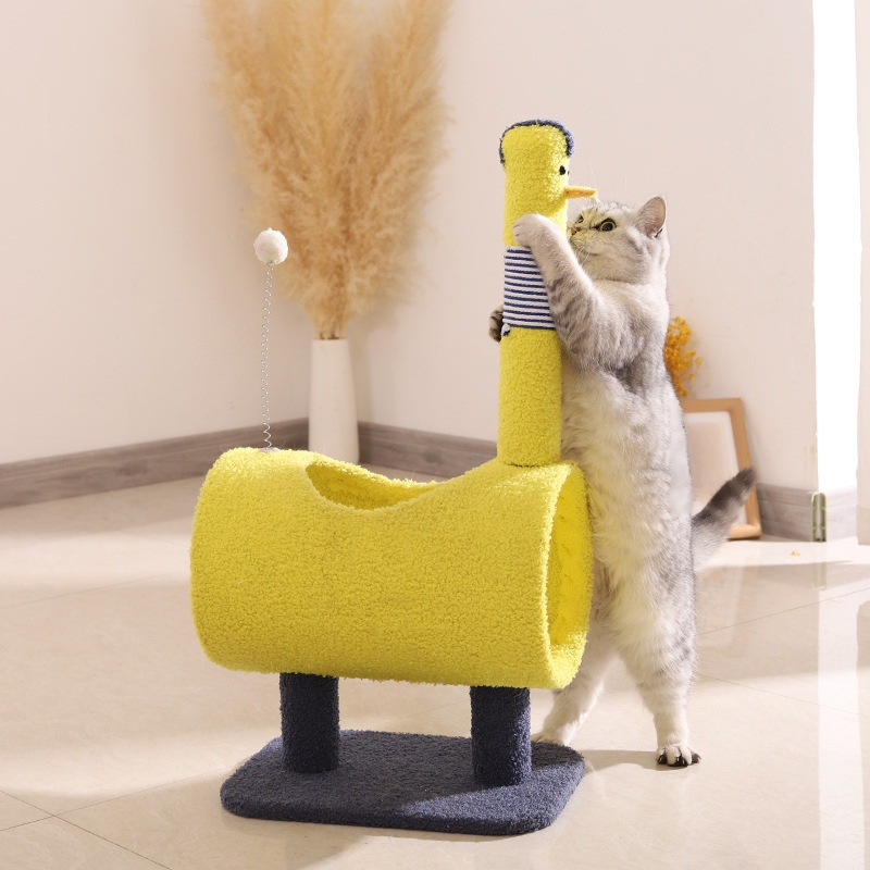 All-in-One Cat Scratching Post with Play Area and Nest