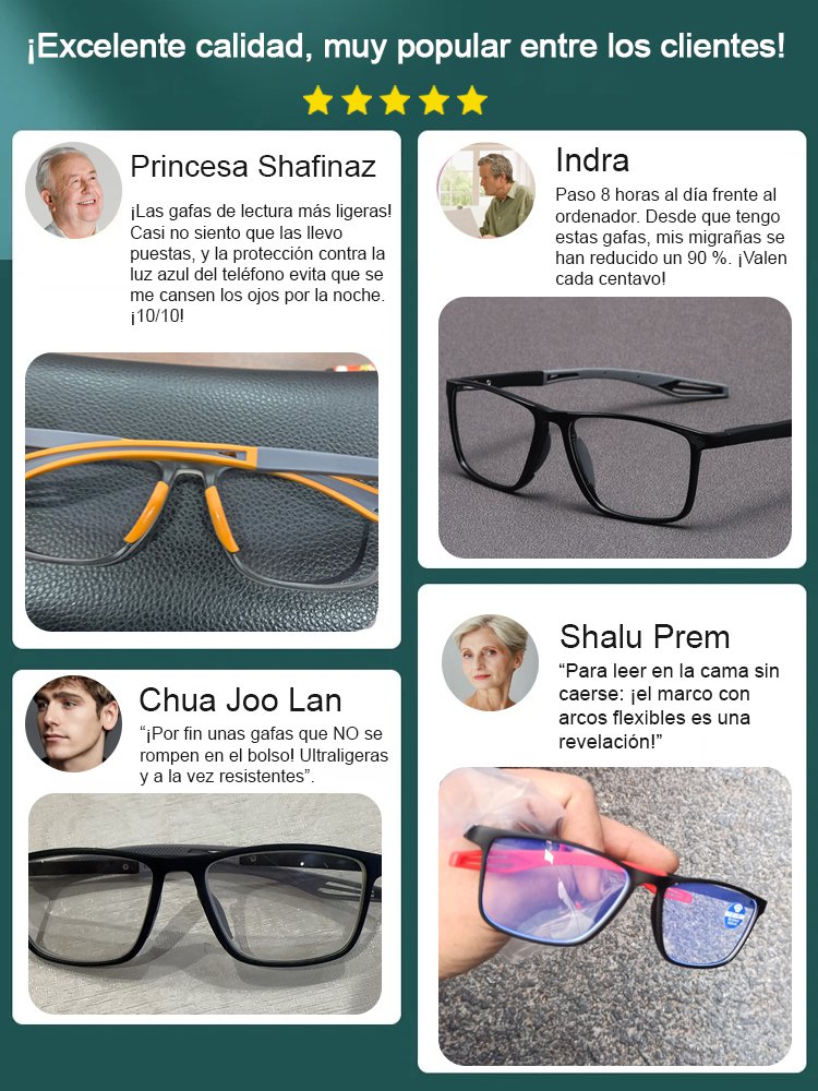 2x1: Gafas de Lectura Ultraligeras Anti-Luz Azul