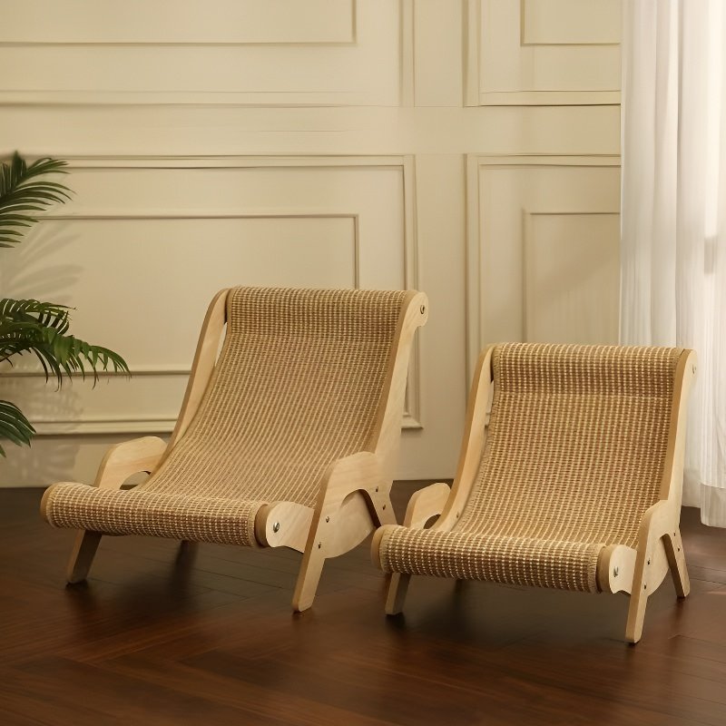 เก้าอี้โซฟาแมวทำจากป่านศรนารายณ์ ทนต่อการขีดข่วน