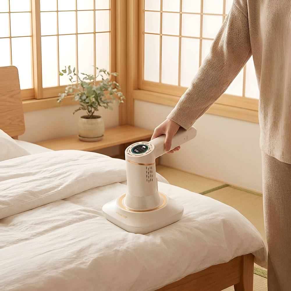 家庭用殺菌ダニ取り寝具クリーナー グリーン ホワイト