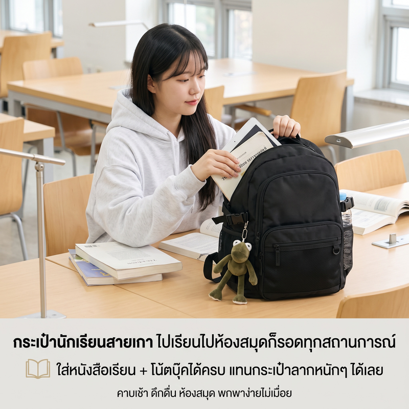กระเป๋าเป้ผู้หญิงสไตล์เกาหลีสำหรับนักเรียนมัธยมต้นและมัธยมปลาย