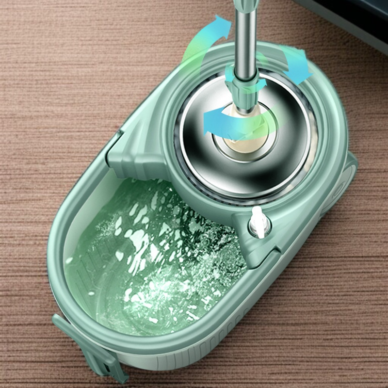 大型モップバケツモップ耐食トロリーアーム長さ調節可能細繊維綿ヘッド家庭用