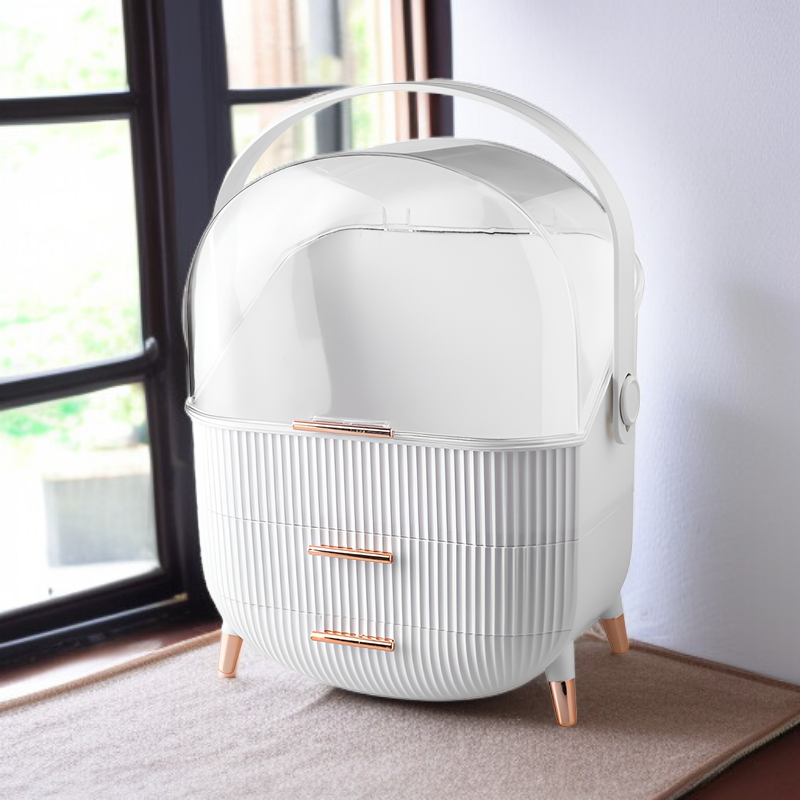 Makeup storage box with lid for organized cosmetics