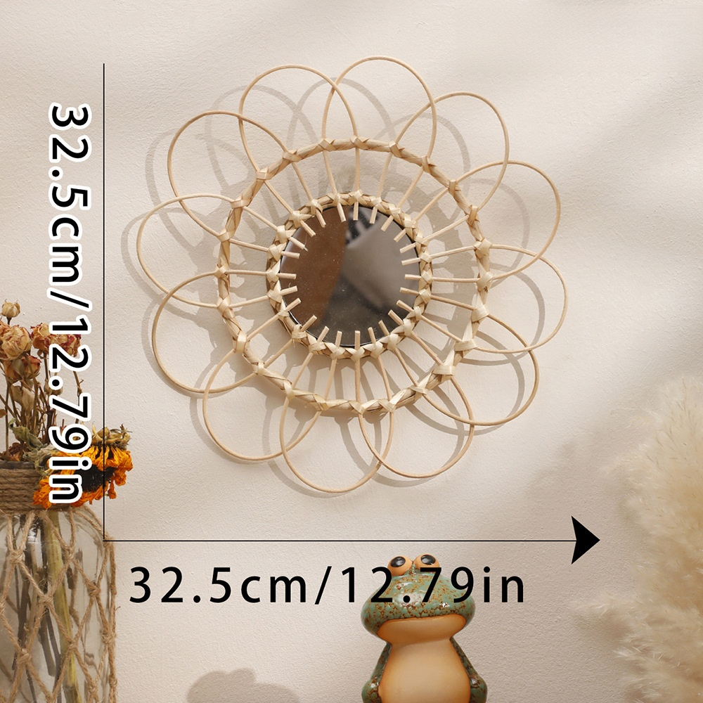 Decoración de espejo de bambú