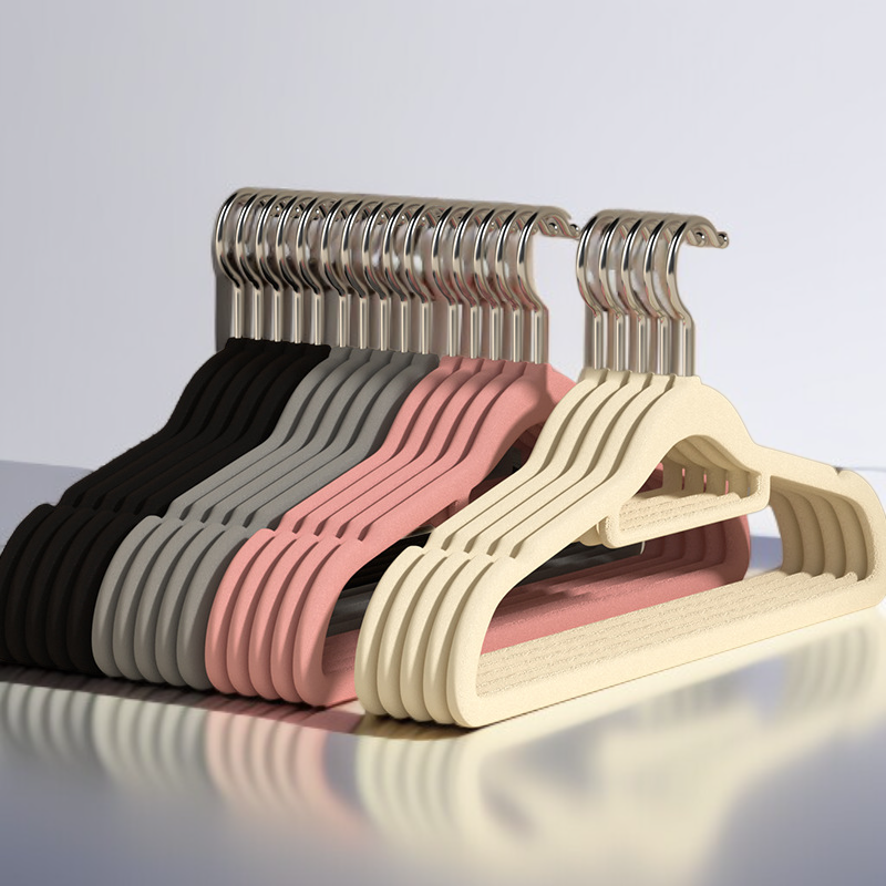 Gancho para ropa antideslizante de terciopelo sin marcas para uso doméstico