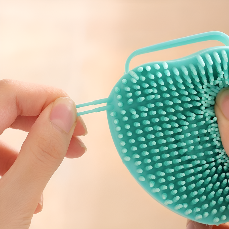 Cepillo de baño de silicona para mascotas, limpieza y masaje