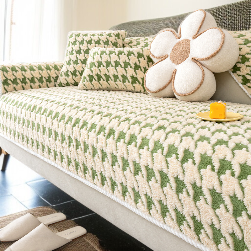 소파 패드 미끄럼 방지 램스울 도톰 보풀 겨울 치조 체크 소파 커버 커버 커버 패드