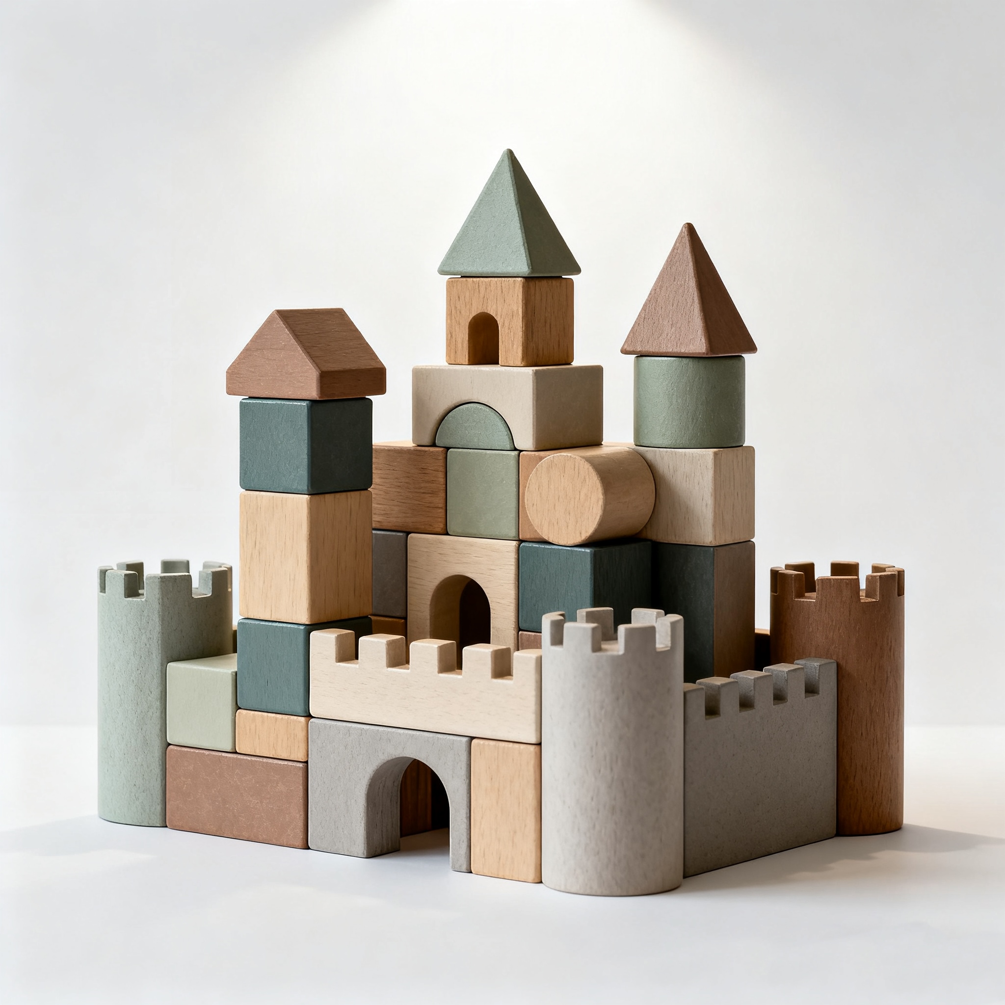 Barevné dřevěné stavební kostky pro děti bez laku