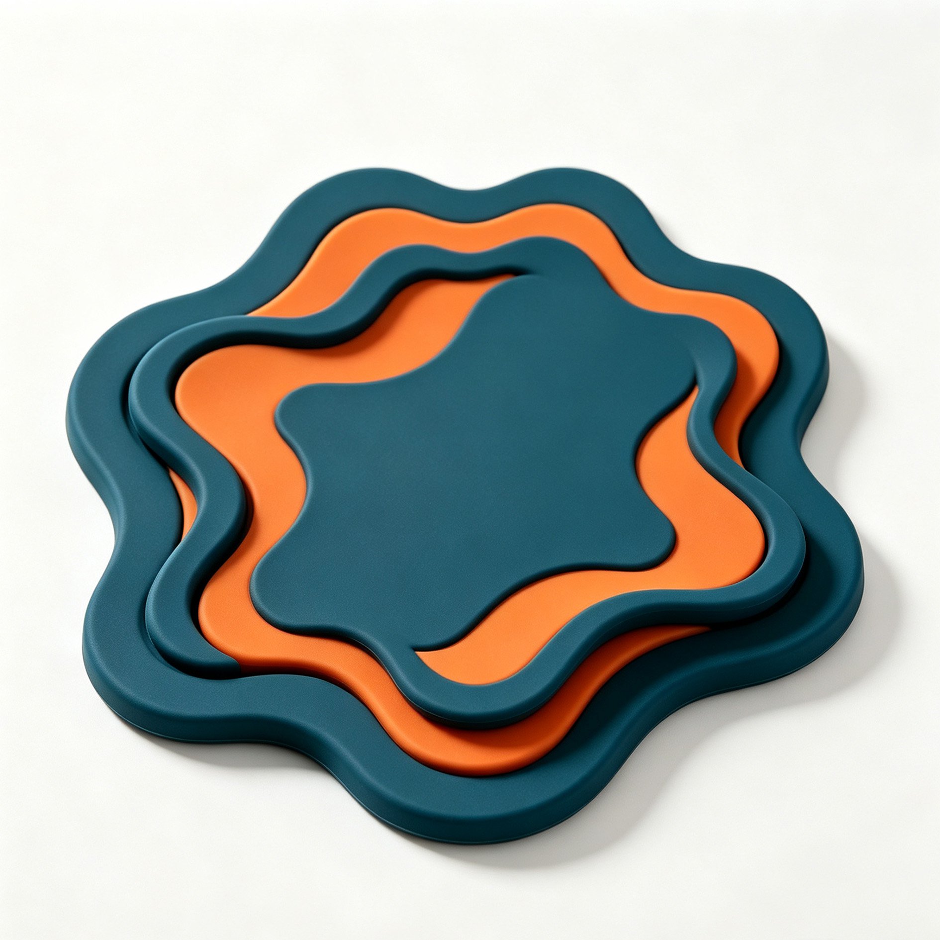 Wavy stacked silicone pot holder on kitchen counter