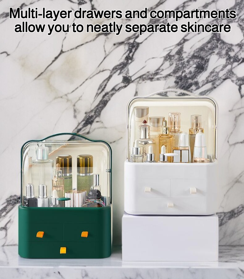 Drawer type cosmetic storage box for makeup organization